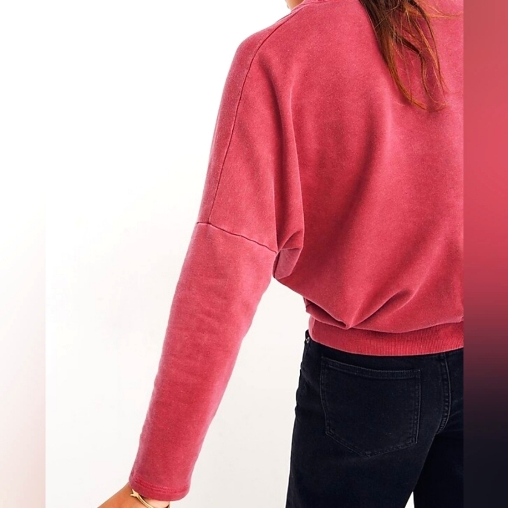 Madewell Rivet & Thread HTF Sweatshirt Garnet Cotton Relaxed Fit XXS Made In USA - Picture 7 of 13